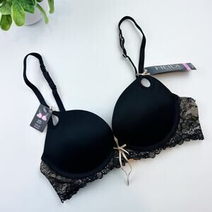 Heidi Klum Intimates Black Lace Underwire Push-Up Bra